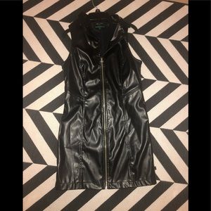 Black leather dress